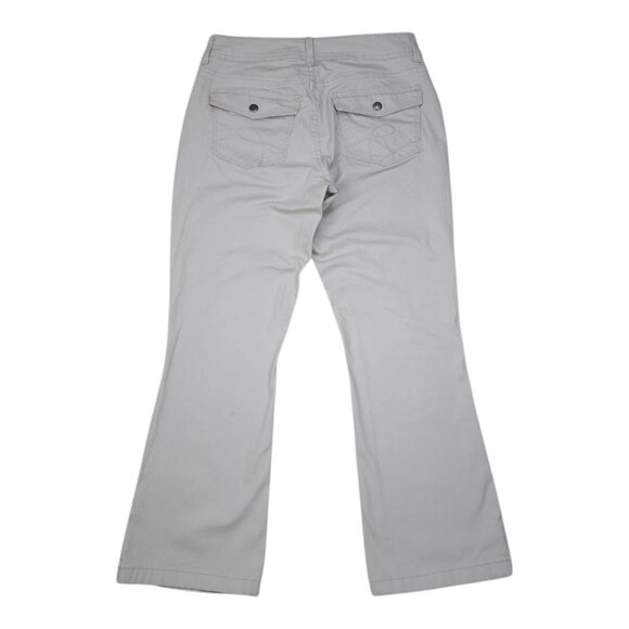 Rider By Lee Womens Slender Stretch Mid-Rise Bootcut Chino Pants 12P Flared Tan - Picture 4 of 12